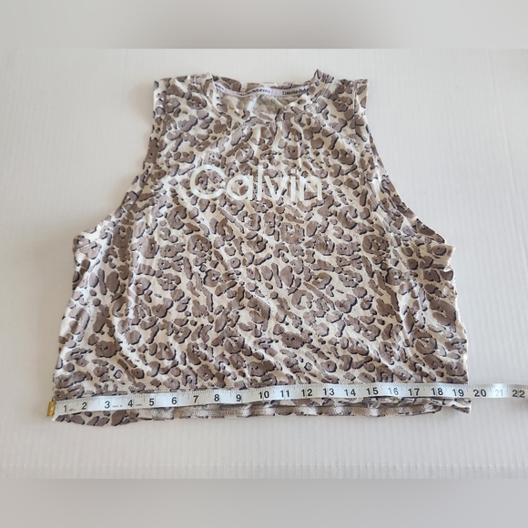 Calvin Klein Performance Women's Crop Top Loose Fit Leopard Print Activewear Med - Picture 3 of 7